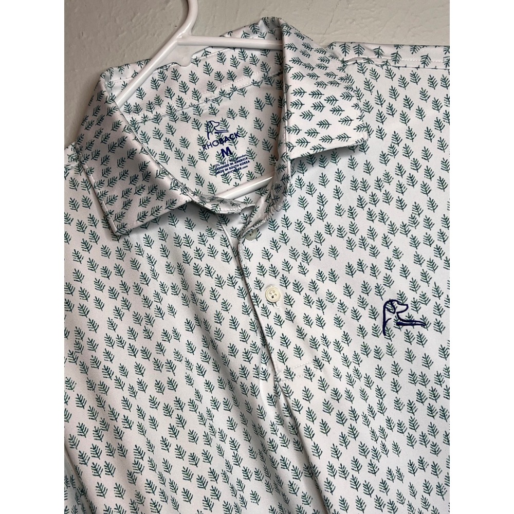 Rhoback Men's Medium Colorado Pine Tree Rocky Mountain Summit Polo Shirt